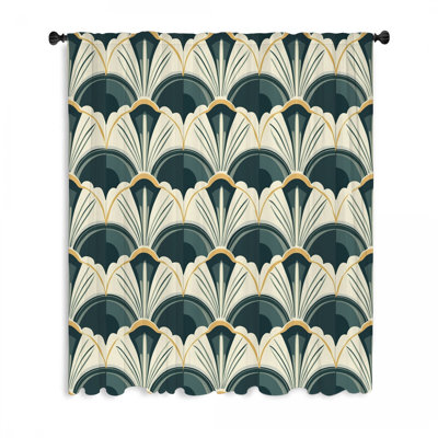 Fans Window Curtains, Patterns Blockout & Sheer Curtains - 1 Panel
