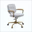 Chaise de bureau rétro en cuir fleur-876347618