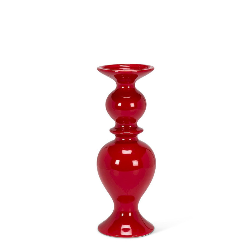 Bougeoir de table en céramique, Blanc, H 12 po x l 5 po x P 5 po