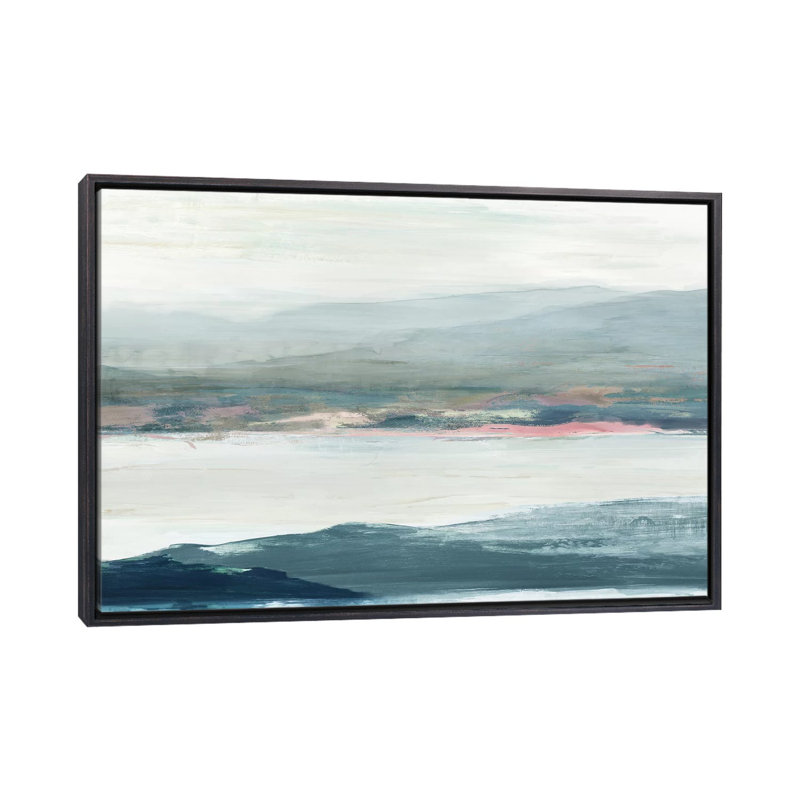 " Peaceful Mind II " by Allison Pearce, 18" H x 26" W x 1.5" D, No Mat, Distressed Black Framed Canvas