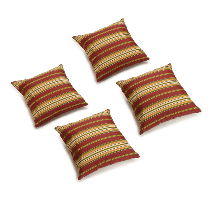 Blazing Needles Indoor/Outdoor Throw Pillow, Kingsley Stripe Ruby