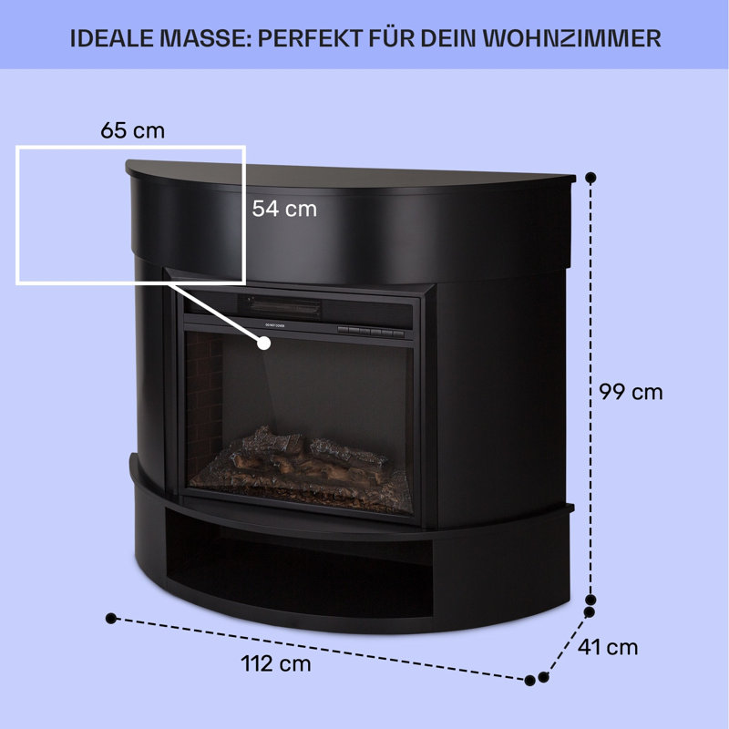 Klarstein 112cm W Electric Fireplace, Black