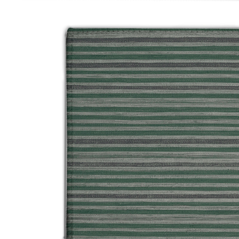 HorizontalStripes Green Indoor and Outdoor Area Rug
