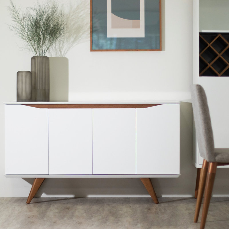 Buffet contemporain Tudor de 53 po avec 4 tablettes crème Tudor, Érable