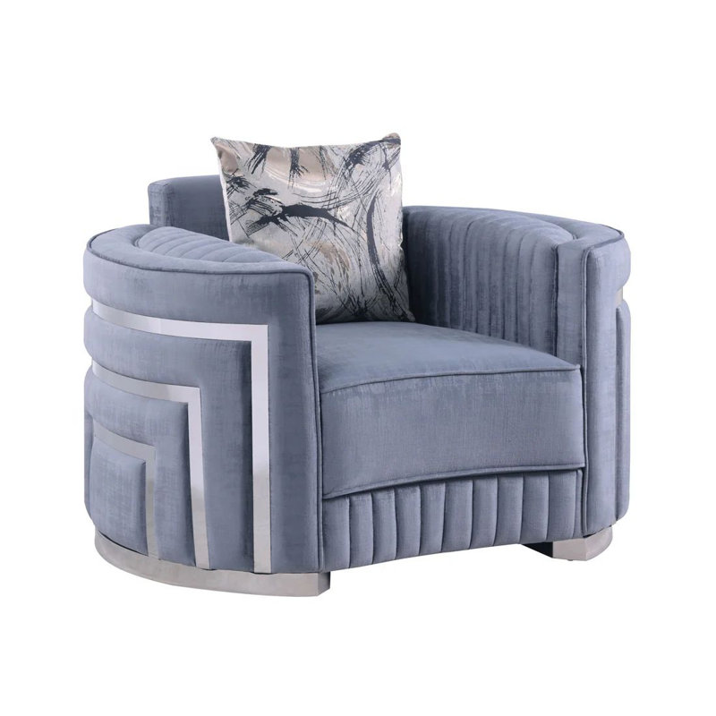 Ensemble de salon 3 pièces Minna gris, Gris
