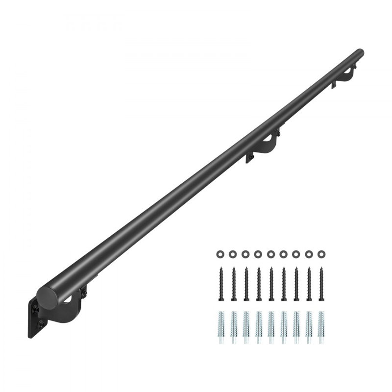 Rampe d'extérieur murale en aluminium, H 5,04 po x l 71,85 po x P 3,31 po