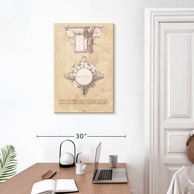 Roman Column Design Diagram, 30" H x 20" W