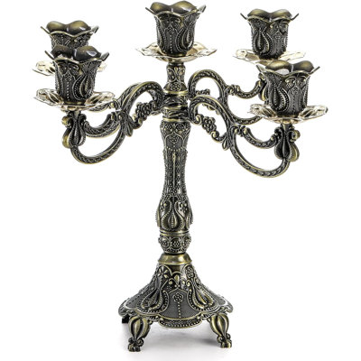 10 Inch Tall 5 Arms Candle Holder Stick For Taper Candles
