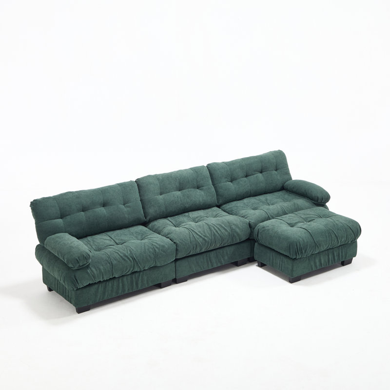 Deep Seat Sectionals, Wood Frame Modern L Shaped Sofa For Home