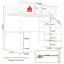 Lit mezzanine avec bureau en forme de L, grand espace de rangement et compartiments de rangement, structure de lit robuste avec escalier, garde-corps continu, peu encombrant, silencieux, sans ressorts éléphants requis-811135349