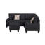 Canapé modulaire rembourré 6 pièces Modern, noir-1113290706