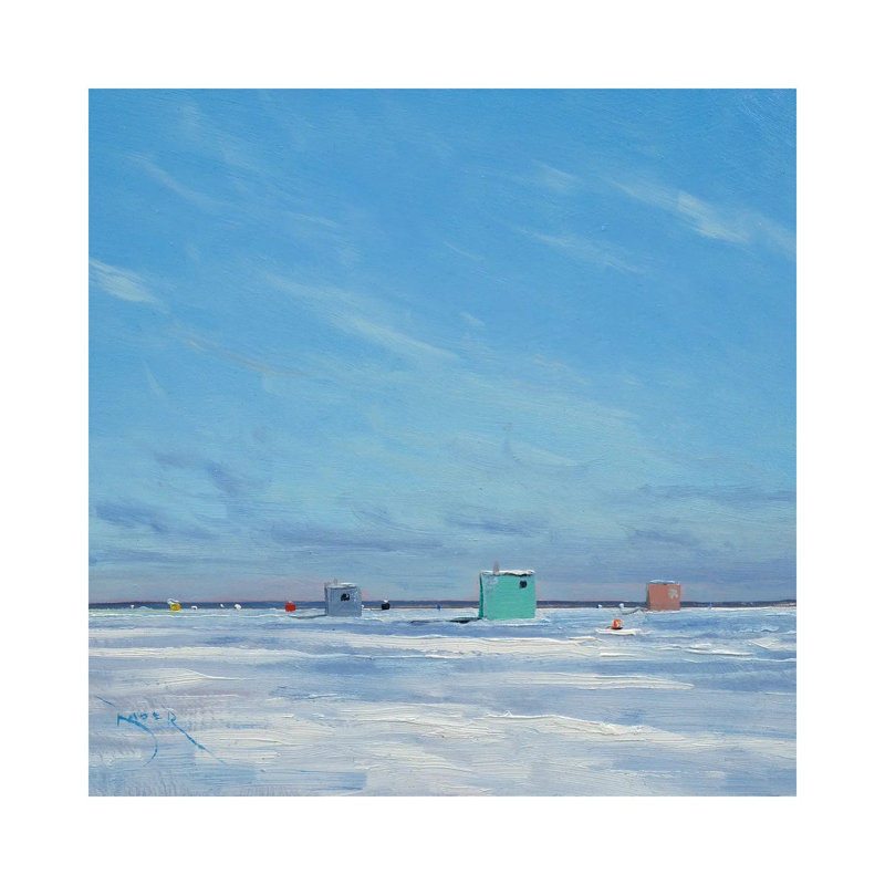 Ice Houses on the Banana Bar Lake Mille Laces 1 Piece Wrapped Canvas Painting, 45.72 cm H x 45.72 cm W x 1.91 cm D