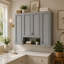 Armoire de salle de bain moderne avec 5 tablettes réglables, armoire à pharmacie murale, charnières à fermeture douce, étagère ouverte-133694723