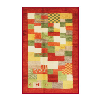 Tapis gris / rouge / vert Bornstein