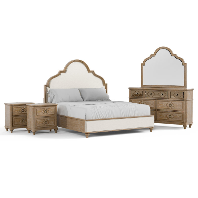 Cashawn Bedroom Set, Queen, 5 Pcs: Bed, 2 Nightstands, Dresser, Mirror