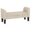 Linen Blend Upholstered Storage Bench