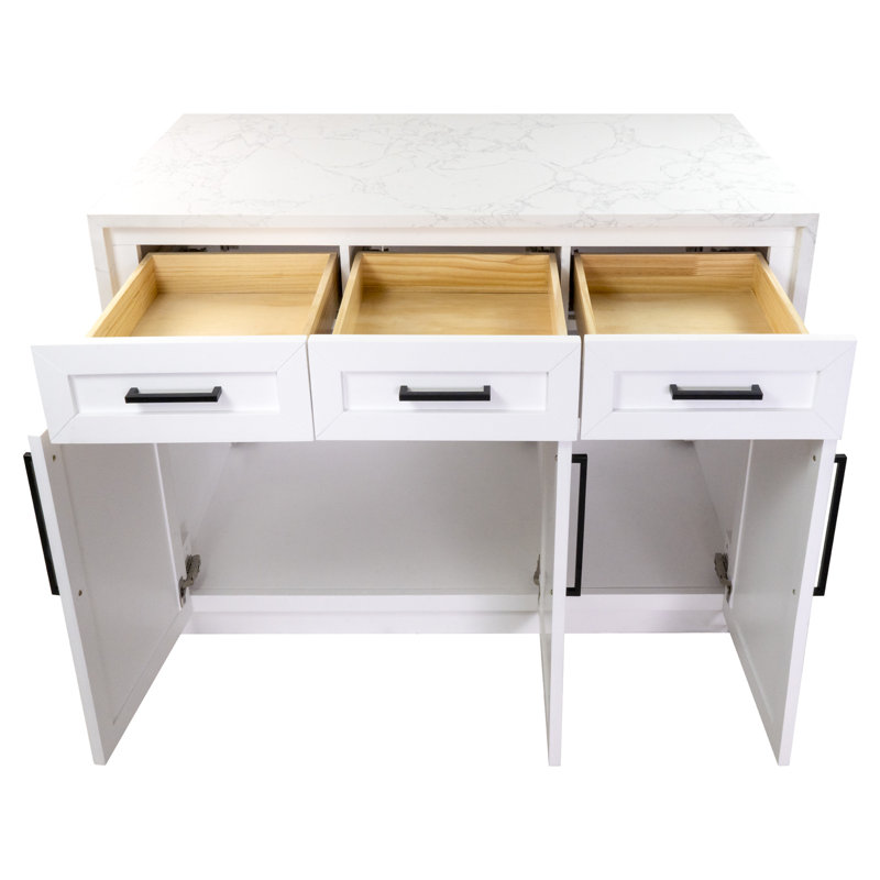 Aleata Kitchen Island with Engineered Marble Top