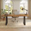 Solid Wood Top Metal Base Executive Desk