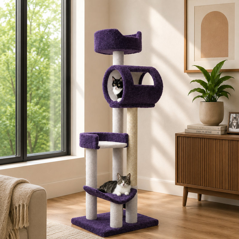 Arbre à chat 69 ", Mauve