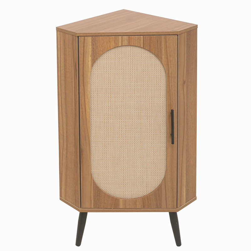 Armoire d'angle, porte en rotin, tables d'angle autoportantes pour petits espaces, support d'angle pour salon, cuisine, salle de bain, chambre à coucher