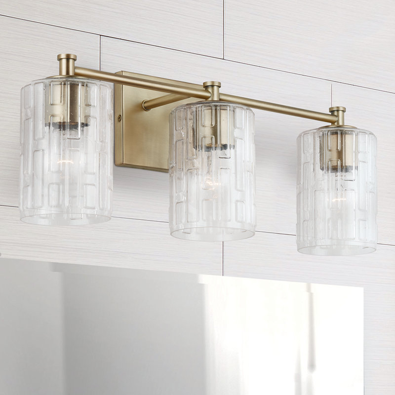 Éclairage de meuble-lavabo indépendant à intensité variable, Laiton vieilli, 3