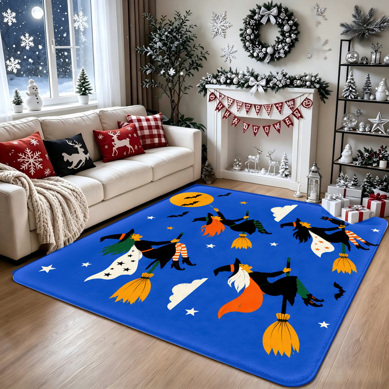 Tapis antidérapant Fun Witch Flying, Rectangle 3'11" x 2'7" (120 x 80 cm)