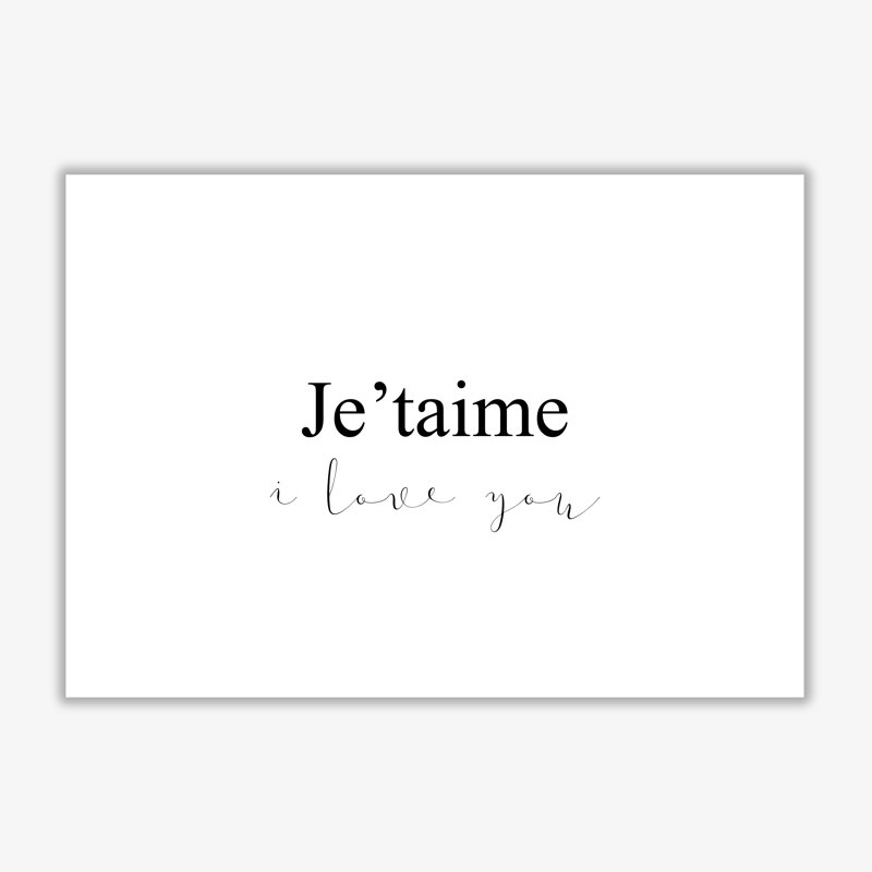 Je'taime - Print, No Frame, 30 cm H x 21 cm W x 1 cm D