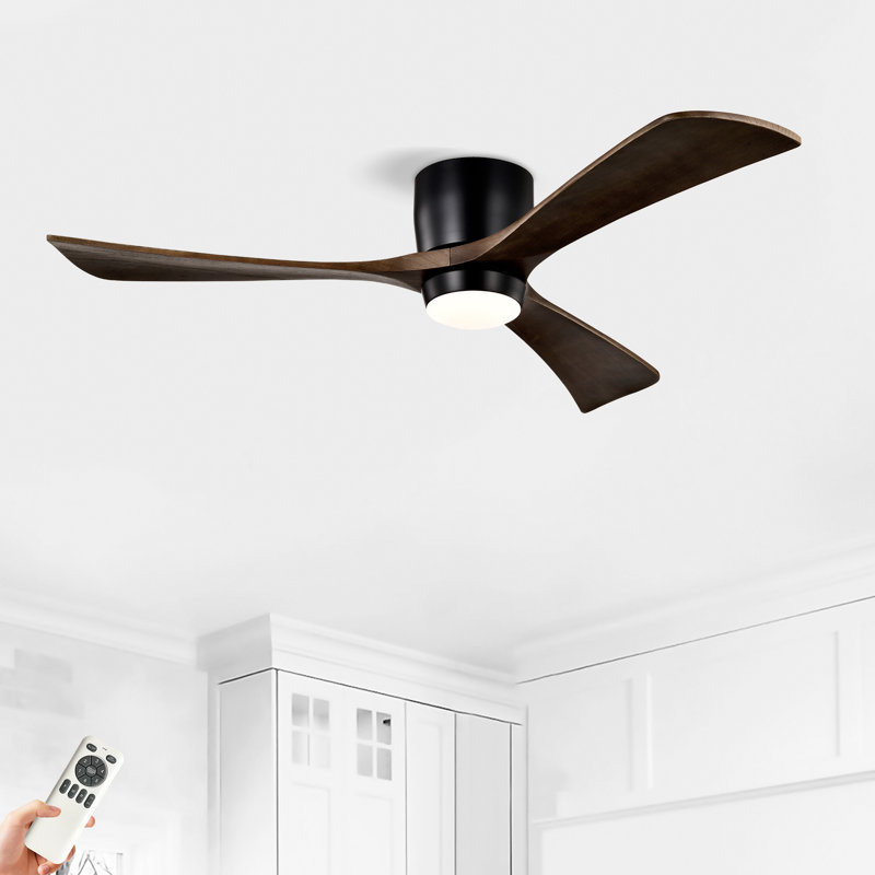 Ventilateur de plafond 52 po avec lumières, Matte Black, Brun