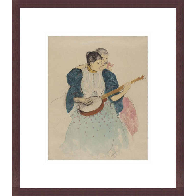 The Banjo Lesson by Mary Cassatt -Framed Giclee Print, H 15,7 po x l 13,75 po