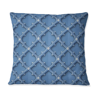 Blue  Modern Trellis I - Modern Throw Pillow