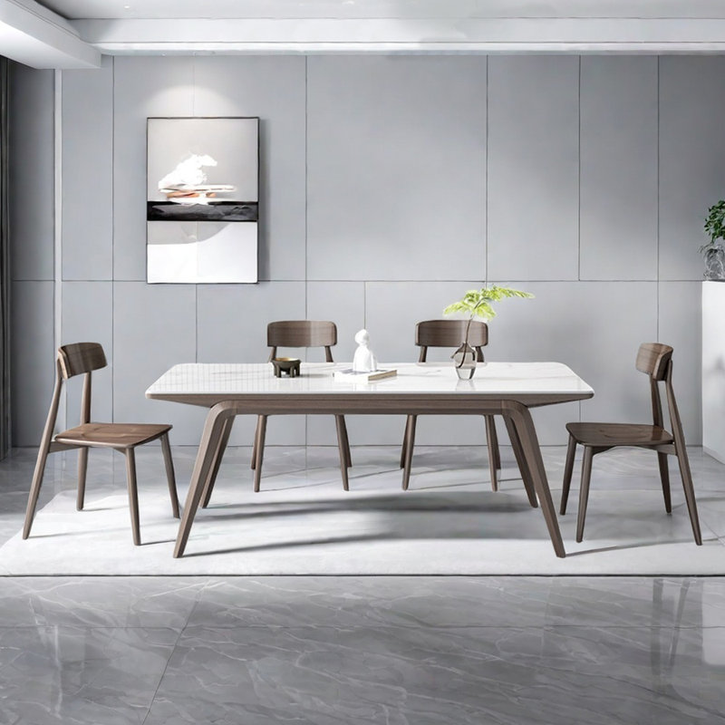 Modern simple home rectangular dining table sets, 29.5"H x 78.7"L x 35.4"W
