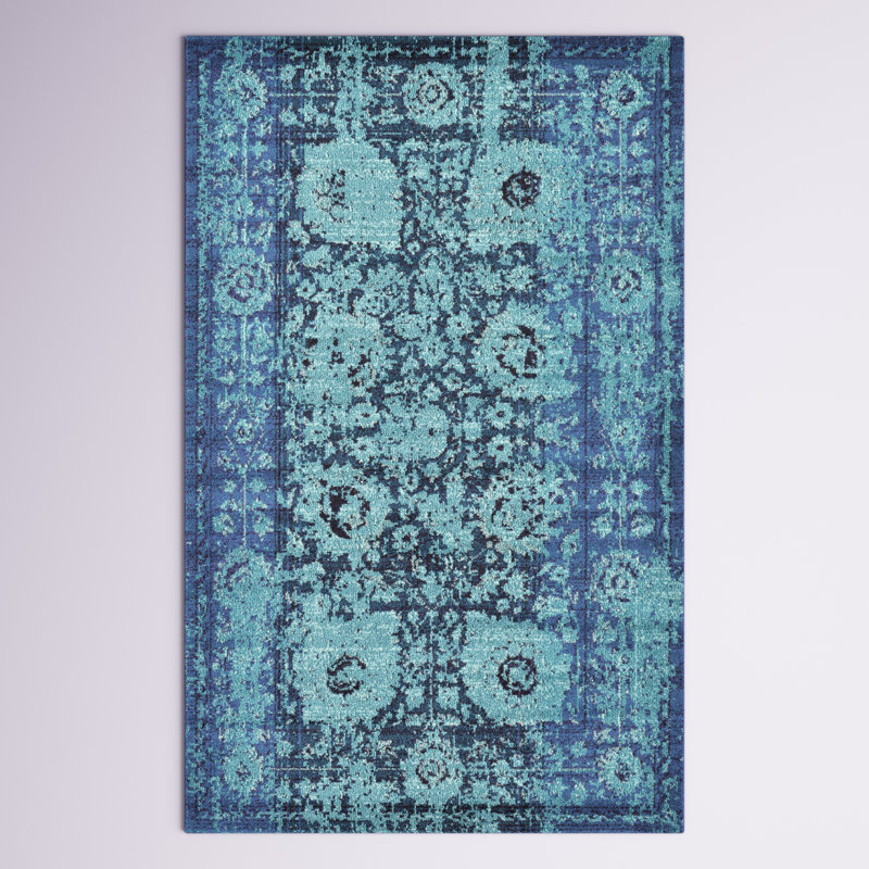 Tapis bleu ciel Colfin, Rectangle 3 pi 3 po x 5 pi 3 po