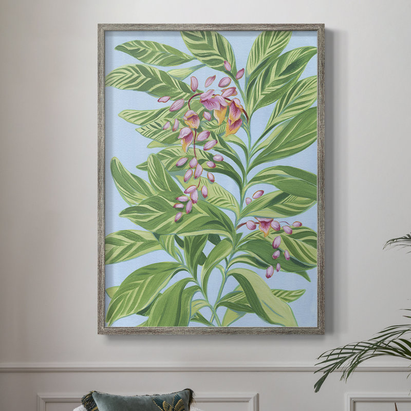 «Tropical Shell Ginger II», reproduction encadrée - bois massif, 11" H x 9" W