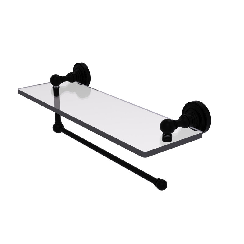 Marchmont Bracket Shelf with Towel Bar, Matte Black