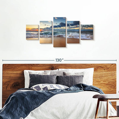 Ensemble 5 pièces Sea Cloudscape sur toile