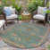 Machine Washable Indoor/Outdoor Xhevrie Teal Rug