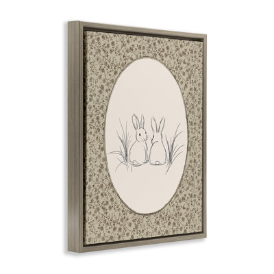 Vintage Baby Bunnies Floating Frame, design by Ramona Murdock