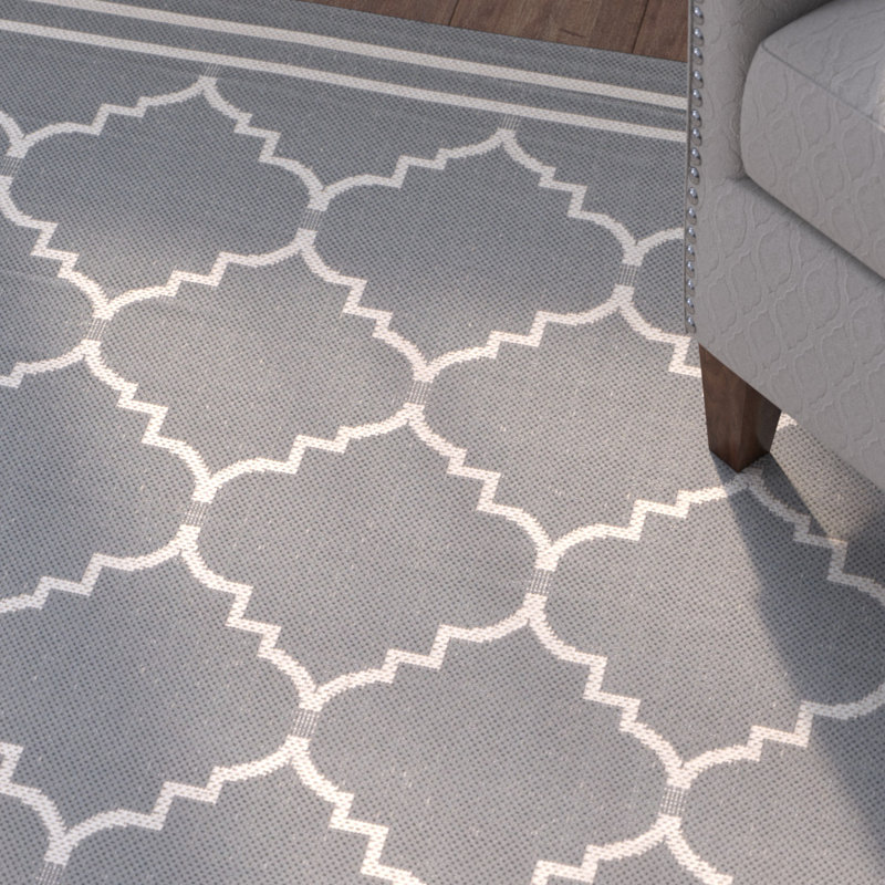 Tapis d'intérieur / extérieur à motif géométrique Herefordshire Performance, Carré 6 pi 7 po