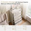 Commode 5 tiroirs blanche, commode haute 45 po en bois, organisateur de commode-772194182