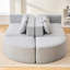 Boneless 114,9 "avec - fonctions combinées, conception incurvée et sièges confortables dans des modules modulaires bouclés gris, assise généreuse, tissu doux