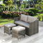 Kiwon 4 - Person Wicker Patio Dining Set with Rectangular Table , Cushions Included