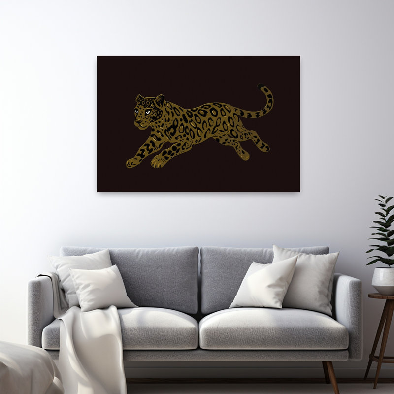 Léopard, art animalier africain abstrait, art mural contemporain, H 48 po x l 32 po
