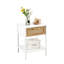 Table de bout 15,96 po - Table de chevet blanche moderne pour le bureau. Pieds en métal, fabrication. Assemblage et entretien faciles. Capacité de charge de 120 lb. Côté polyvalent avec tiroir, salon, chambre à coucher. Structure.-902517324