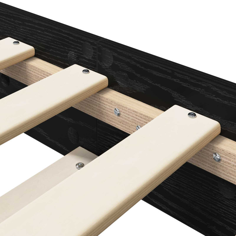 Bed Frame, Black Oak