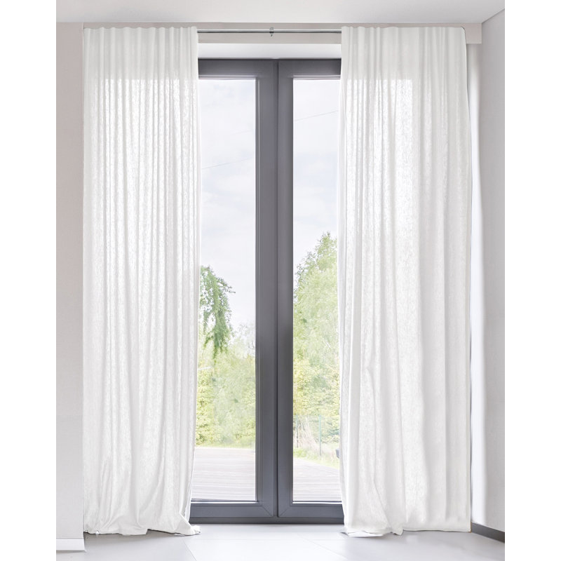 Paire de rideaux transparents avec passe-tringle Federico, Brun enjolivé, l 52" x L 63"