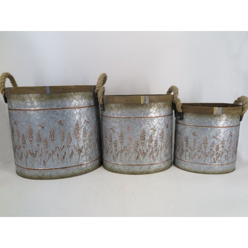 Ensemble de cache-pots en métal 3 pièces Karmenu