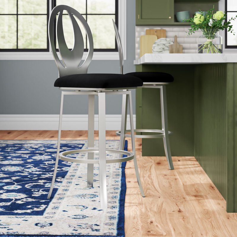 Ollis Swivel Bar & Counter Stool, Black, Counter Stool (24” Seat Height)