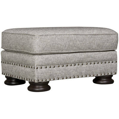 Bernhardt Foster 32" Rectangle Standard Ottoman In Light Grey Polyester,brandy