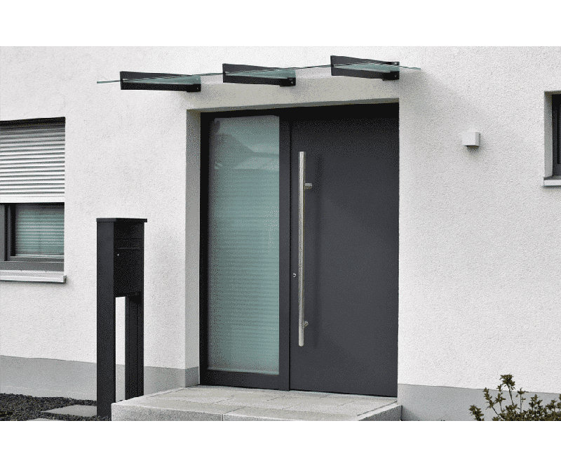 Poignée de porte longue, poignée de porte d'entrée ronde en forme de «H», acier inoxydable 304, Satin