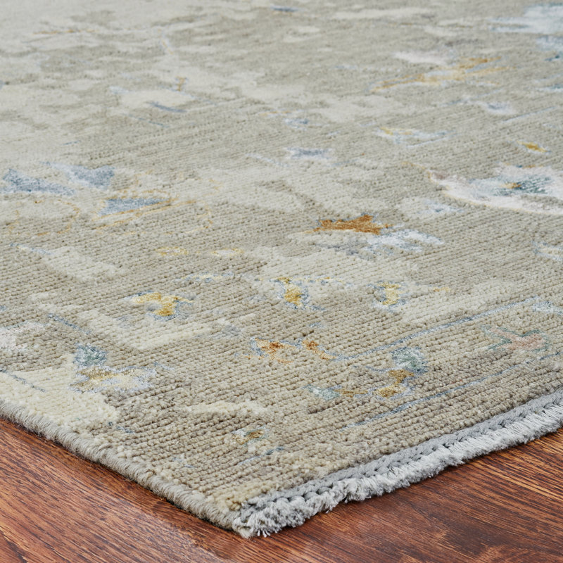 Illusion Weave Hand Knotted Abstract Area Rug, Rectangle 10' x 14'